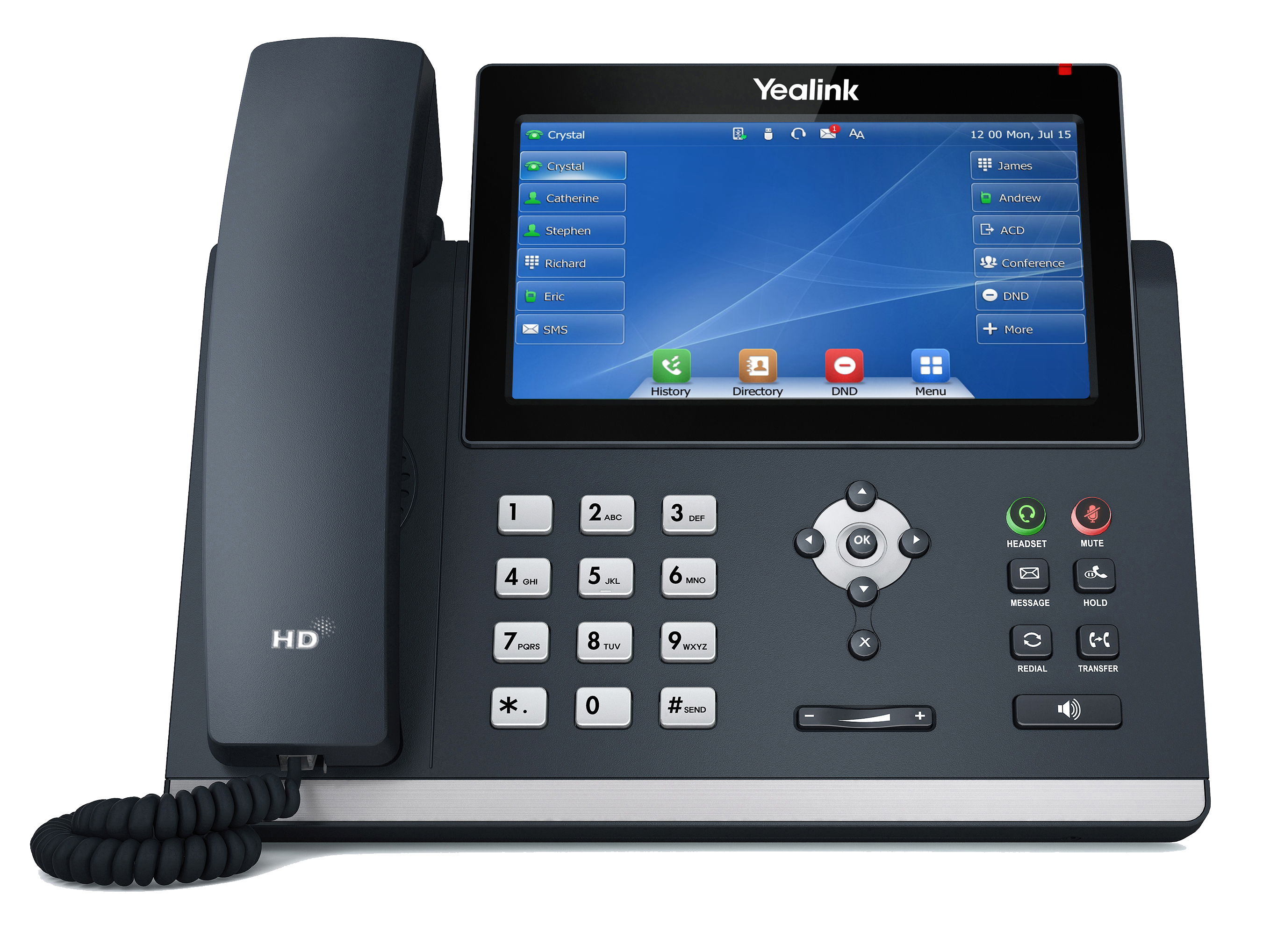 TELEFONO IP YEALINK GERENCIAL SIP-T48U 16 LINEAS LCD COLOR TOUCH 7